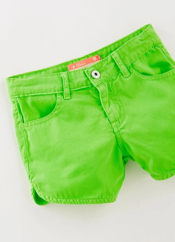 Fábula - Shorts de Sarja Color Verde 3