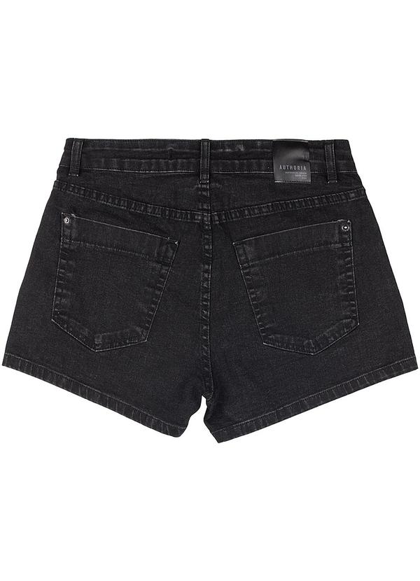 Authoria - Shorts de Sarja com Tela Crush Preto 4