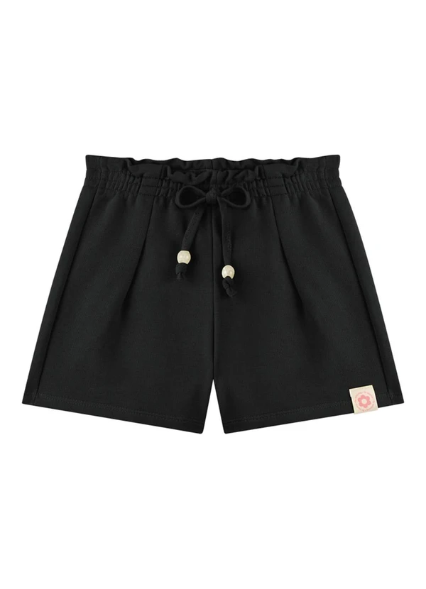 Marlan - Shorts em Moletinho Preto 1
