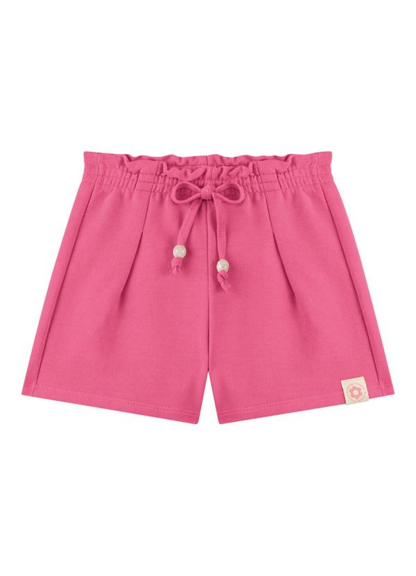Marlan - Shorts em Moletinho Rosa