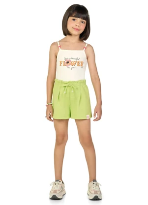 Marlan - Shorts em Moletinho Verde - MARLAN