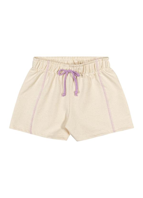 Alenice - Shorts em Moletom Menina Bege