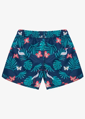 Rovi Kids - Shorts Feminina Tactel Estampado Azul - ROVI KIDS