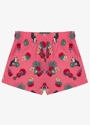 Rovi Kids - Shorts Feminina Tactel Estampado Laranja - ROVI KIDS
