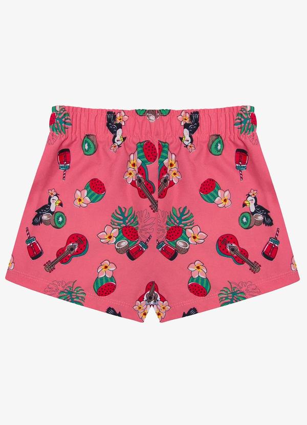 Rovi Kids - Shorts Feminina Tactel Estampado Laranja 2