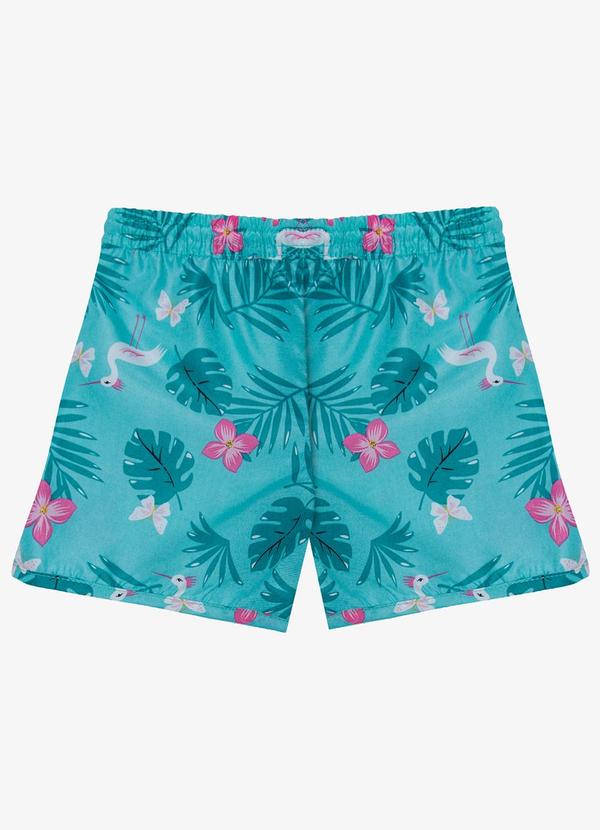 Rovi Kids - Shorts Feminina Tactel Estampado Verde 2