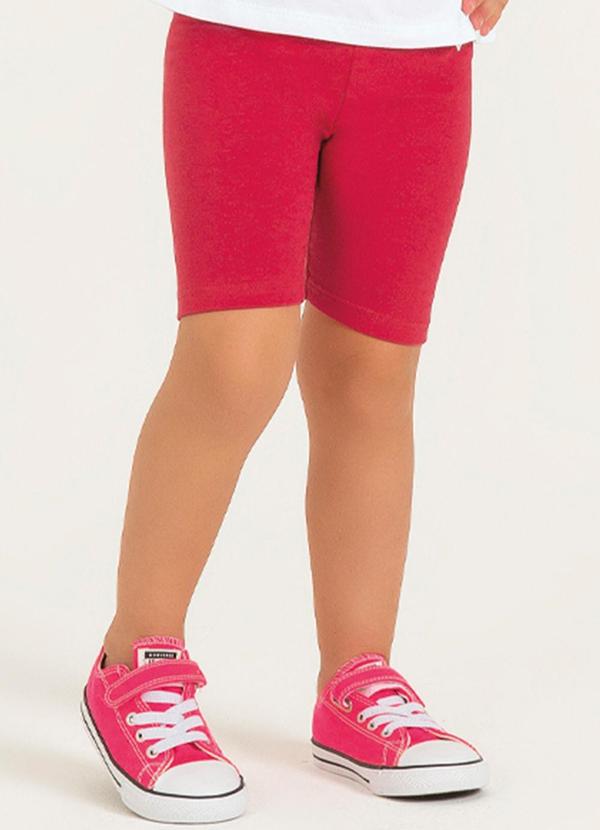 Cativa Kids - Shorts Feminino em Cotton Básico Vermelho