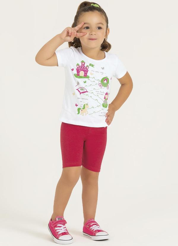 Cativa Kids - Shorts Feminino em Cotton Básico Vermelho 2