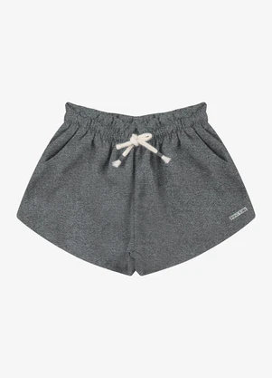 Rovi Kids - Shorts Feminino Moletom Cinza - ROVI KIDS