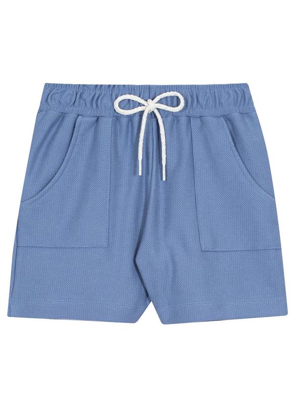 Randa Mundu - Shorts Feminino Moletom Corneto Azul