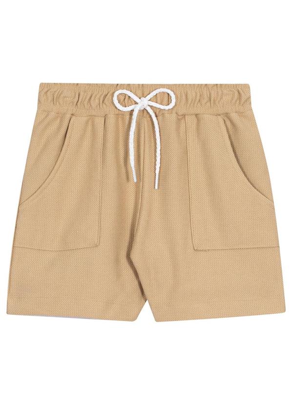 Randa Mundu - Shorts Feminino Moletom Corneto Bege