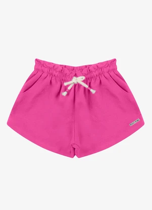 Rovi Kids - Shorts Feminino Moletom Rosa - ROVI KIDS