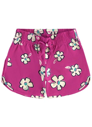 Malwee Kids - Shorts Floral em Malha Rosa Magenta - MALWEE KIDS