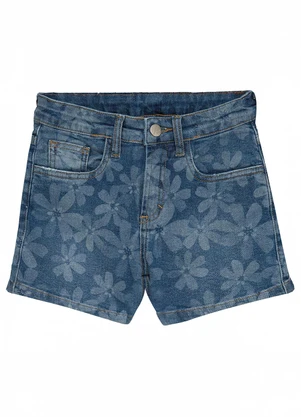 Malwee Kids - Shorts Floral Mom Jeans Azul - MALWEE KIDS