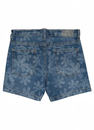 Malwee Kids - Shorts Floral Mom Jeans Azul - MALWEE KIDS
