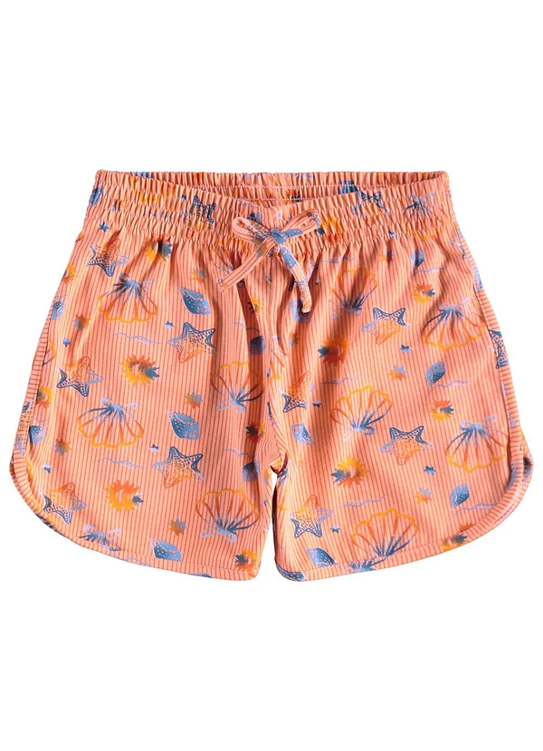 Malwee Kids - Shorts Fundo do Mar em Malha Laranja Claro 2