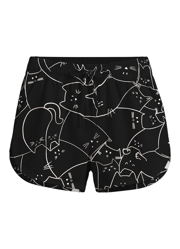 Malwee Kids - Shorts Gatinhos em Cotton Preto 3