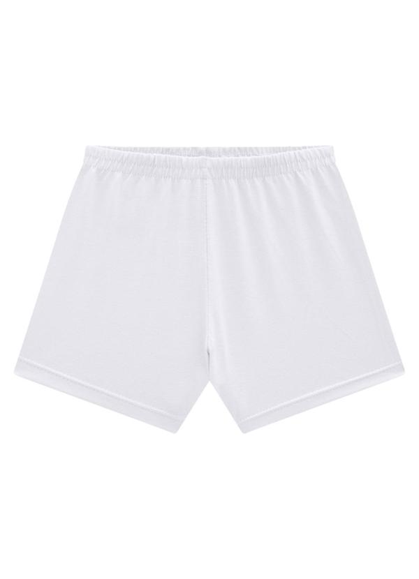 Marlan - Shorts Infantil em Cotton Penteado Branco