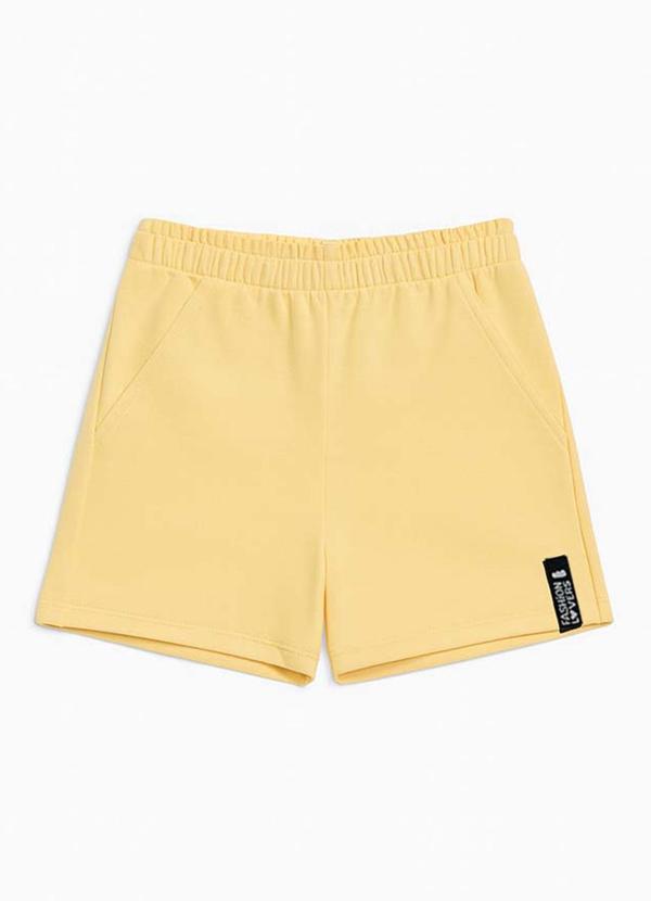 Marlan - Shorts Infantil em Moletinho Amarelo 1