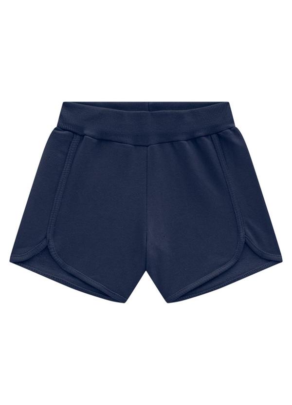 Marlan - Shorts Infantil em Moletinho Azul