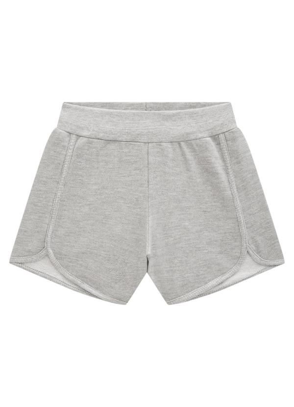 Marlan - Shorts Infantil em Moletinho Cinza