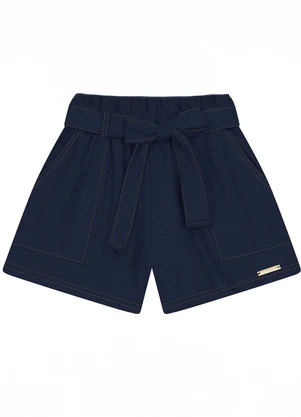 Trick Nick - Shorts Infantil em Moletinho Denim Azul - TRICK NICK