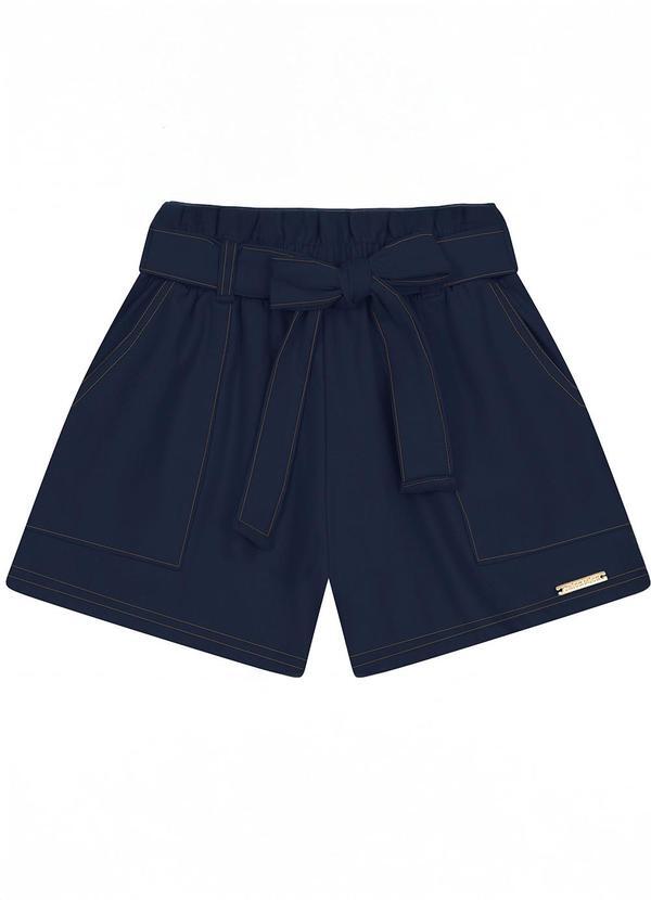 Trick Nick - Shorts Infantil em Moletinho Denim Azul