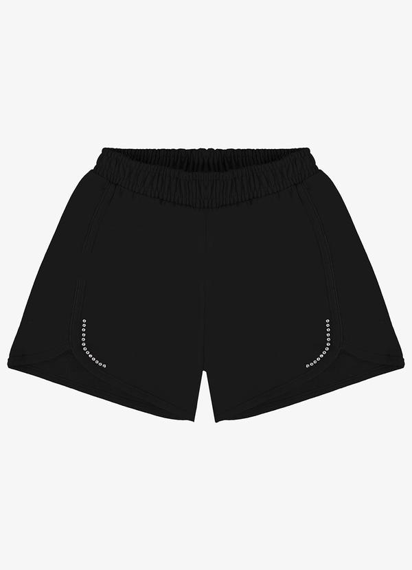 Rovi Kids - Shorts Infantil em Moletinho Preto