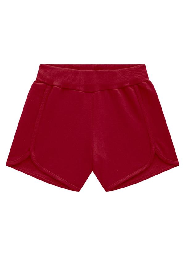 Marlan - Shorts Infantil em Moletinho Vermelho