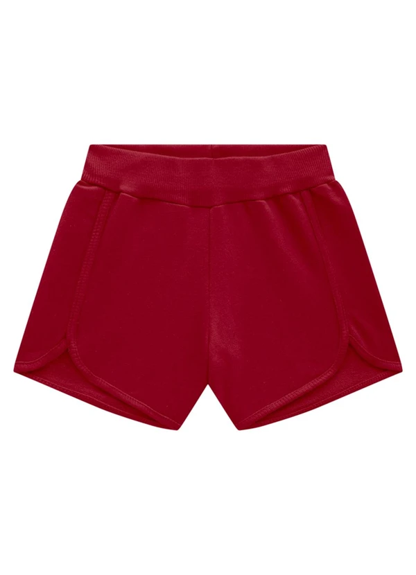 Marlan - Shorts Infantil em Moletinho Vermelho 1