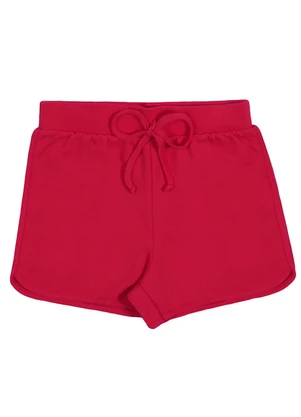Alakazoo - Shorts Infantil em Moletom Básico Vermelho - ALAKAZOO