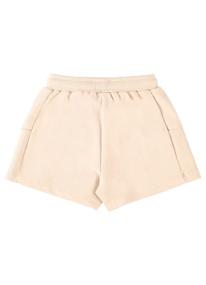Up Baby - Shorts Infantil em Moletom Linho Bege - UP BABY