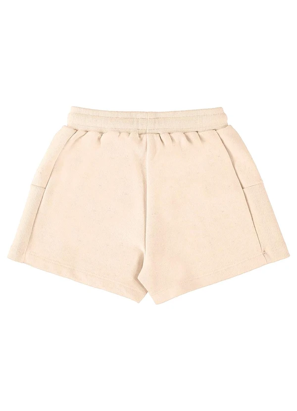 Up Baby - Shorts Infantil em Moletom Linho Bege 2