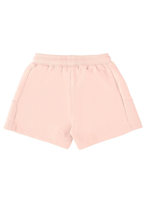Up Baby - Shorts Infantil em Moletom Linho Rosa 2