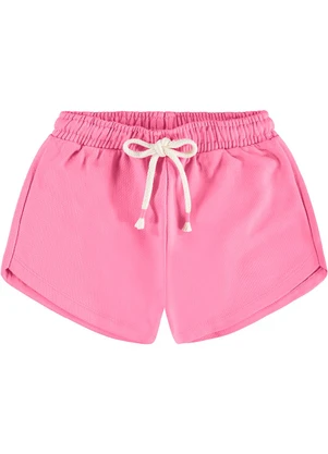 Rovi Kids - Shorts Infantil em Moletom Sarjado Rosa - ROVI KIDS