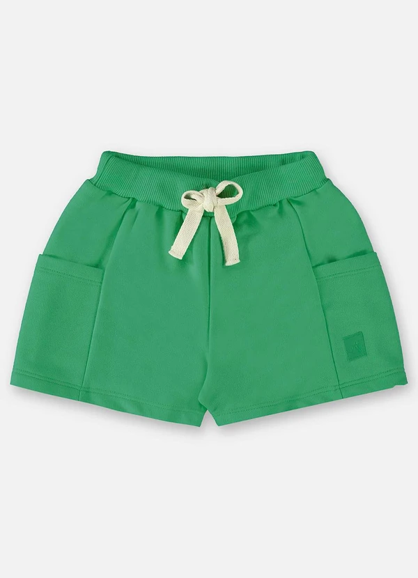 Up Baby - Shorts Infantil em Moletom sem Felpa Verde