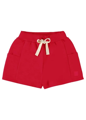 Up Baby - Shorts Infantil em Moletom Vermelho - UP BABY
