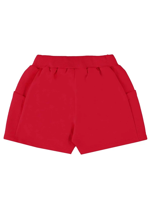Up Baby - Shorts Infantil em Moletom Vermelho 2