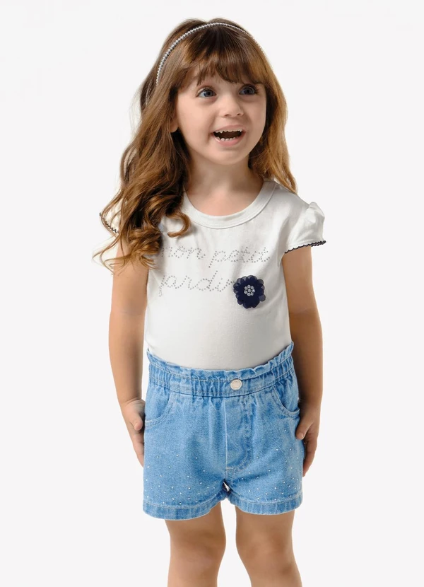 Trick Nick - Shorts Infantil Feminino Azul