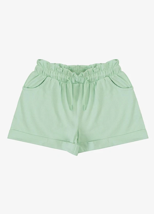 Select - Shorts Infantil Feminino em Malha Verde