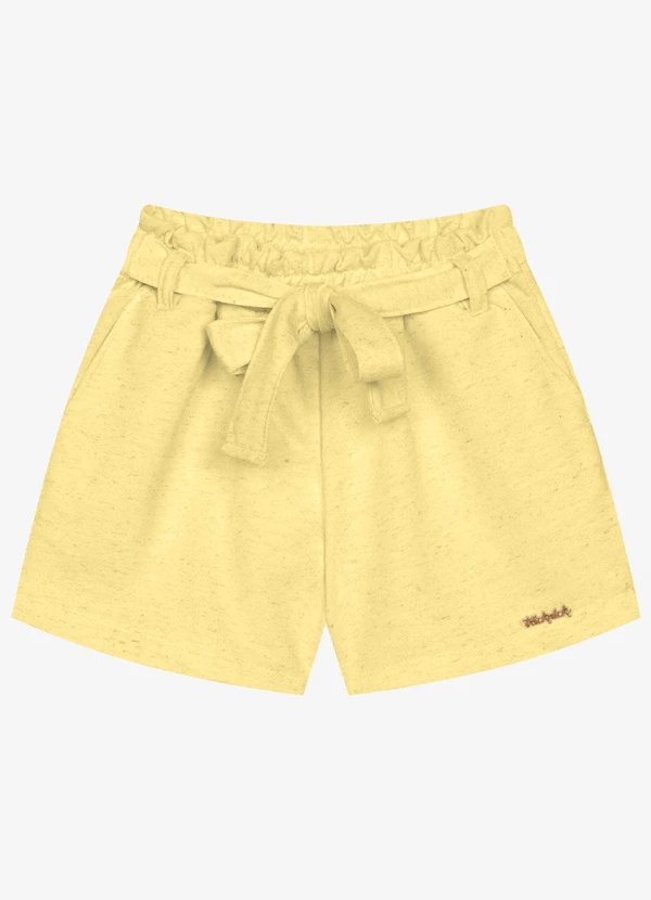 Trick Nick - Shorts Infantil Feminino Moletinho Amarelo