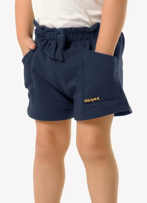 Trick Nick - Shorts Infantil Feminino Moletinho Azul - TRICK NICK
