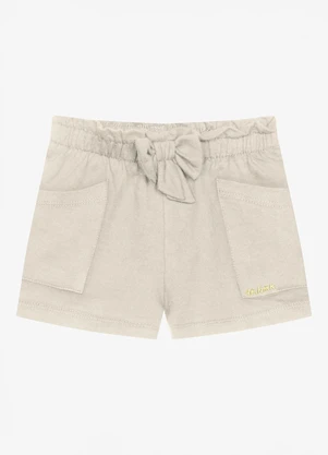 Trick Nick - Shorts Infantil Feminino Moletinho Bege - TRICK NICK