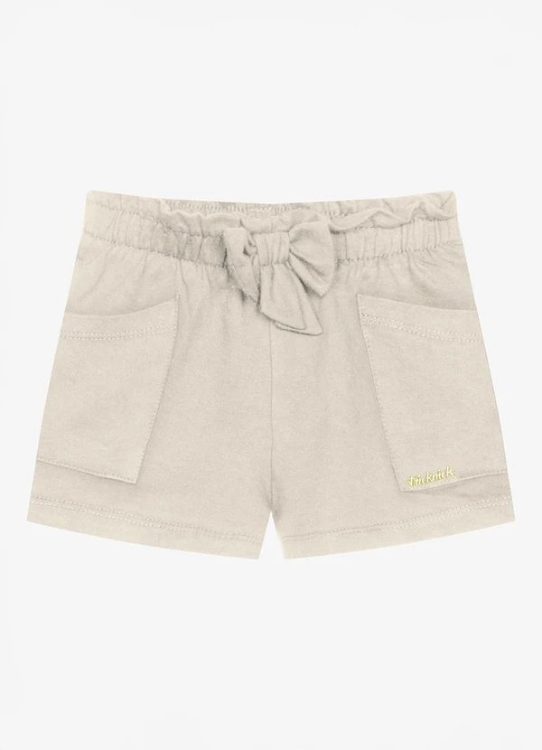 Trick Nick - Shorts Infantil Feminino Moletinho Bege