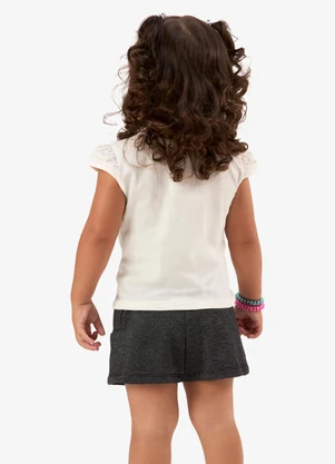 Rovi Kids - Shorts Infantil Feminino Moletom Preto - ROVI KIDS