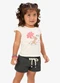Rovi Kids - Shorts Infantil Feminino Moletom Marrom - variação: Preto