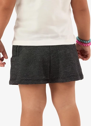 Rovi Kids - Shorts Infantil Feminino Moletom Preto - ROVI KIDS