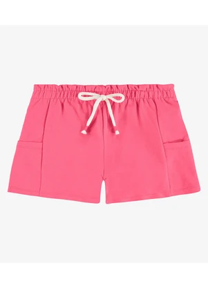 Rovi Kids - Shorts Infantil Feminino Moletom Rosa - ROVI KIDS