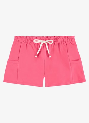 Rovi Kids - Shorts Infantil Feminino Moletom Rosa - ROVI KIDS