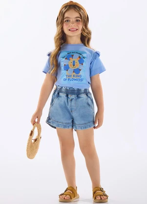 Up Baby - Shorts Infantil Jeans com Elastano Azul - UP BABY